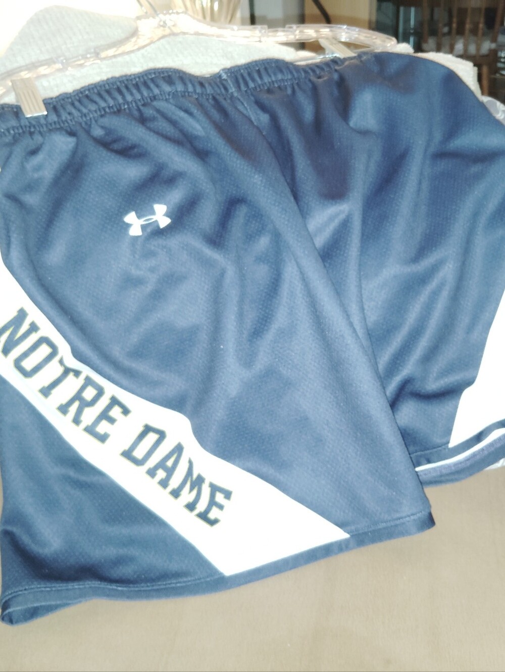 Under Armour Navy and White Notre Dame Athletic Shorts